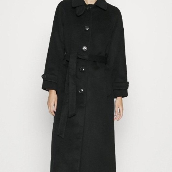 Lauren Ralph Lauren Jackets & Blazers - Lauren Ralph Lauren Maxi Wool Blend Trench Coat Black Belted Size 14 Style 25069